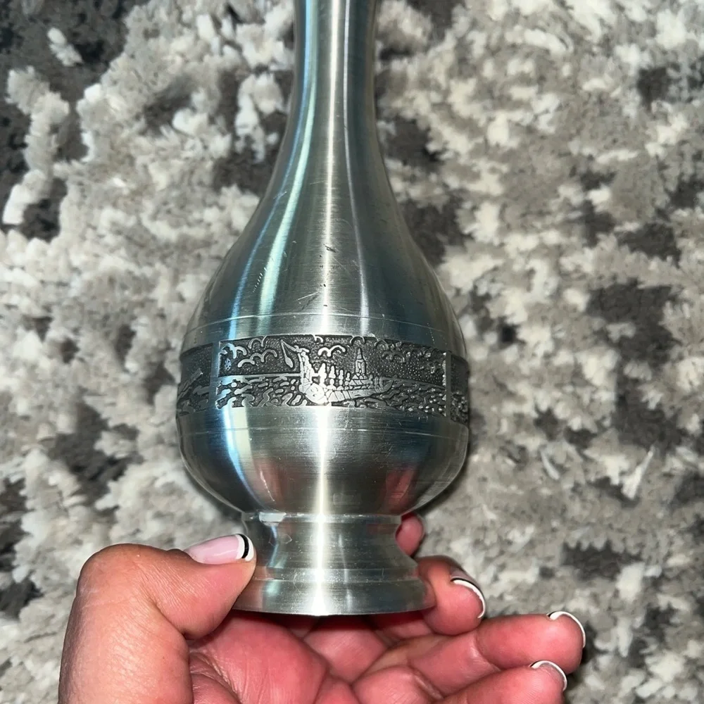 Elegant Silver Pewter Vase Thailand